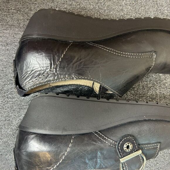 Dromedaries Black Leather Wedge Dark Academia Buckle 41 10.5-11 - Picture 9 of 11